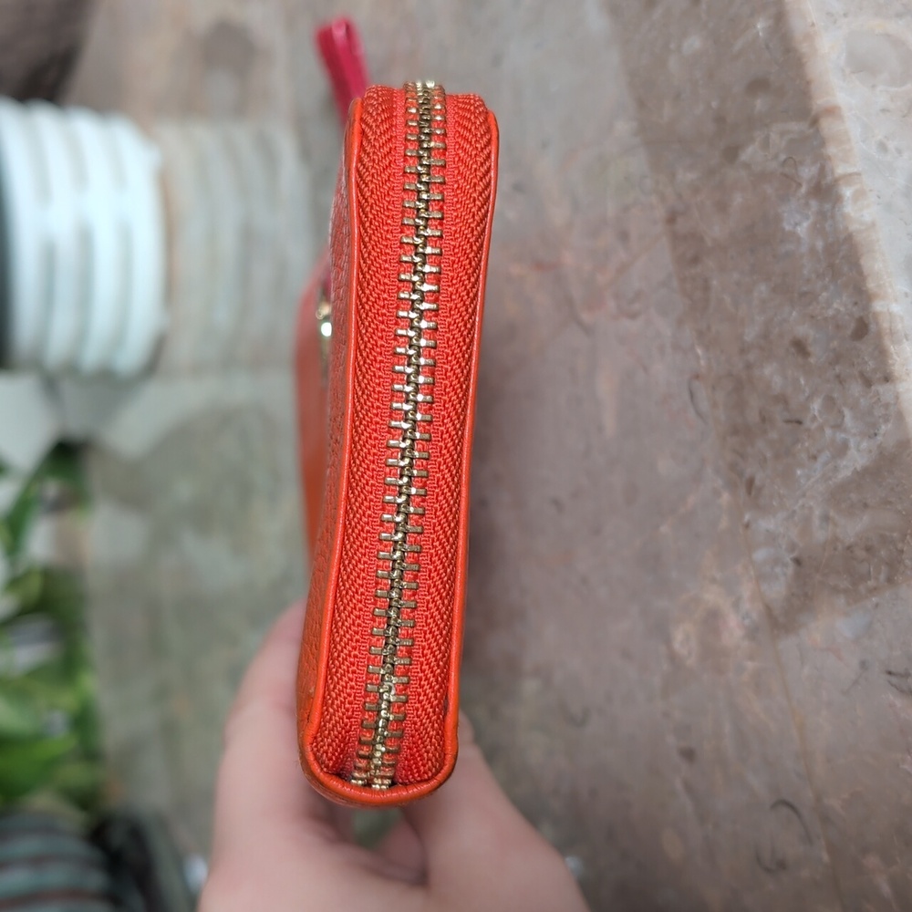 LIKE NEW Tory Burch Orange & Purple Wallet - Picture 5 of 11